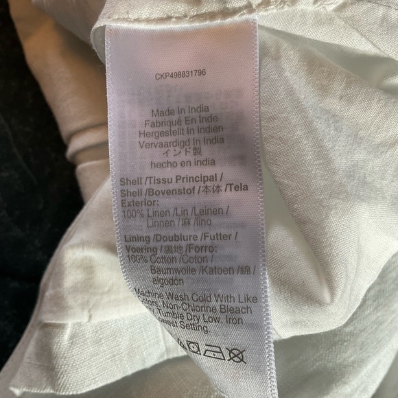 Madewell 100% Linen Scoopneck Cutaway Vest Top Salt White Size 4 NWT - Picture 10 of 10